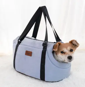 卸売カスタム工場直販シンプル調節可能なペットスリングキャリア屋外シングルショルダー子犬犬猫バッグ