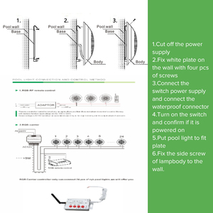Điều khiển từ xa AC/DC12-24V IP68 Trắng <span class=keywords><strong>RGB</strong></span> hồ bơi ánh sáng 24 Wát cổ điển ABS Đèn cơ thể cho hồ bơi và khu vườn - Product Image 4
