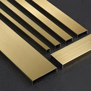 Perfil de acero inoxidable Tira de ajuste decorativa Perfiles de cerámica en forma de U Decoración de muebles de pared Superficie de espejo de 1mm <span class=keywords><strong>Interior</strong></span> - Product Image 6
