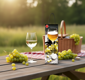 Borsa per vino in carta con manico, elegante sacchetto regalo per il trasporto di bottiglie di vino - Product Image 2