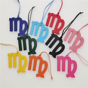 Premium Genuine Leather Virgo Zodiac Bag Charm Luxury Astrology Pendant Elegant Handbag <b>Car</b> Hanging <b>Ornament</b> for Gifts - Product Image 1