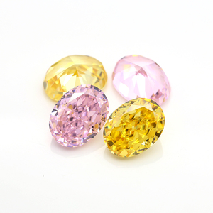 Circonia cúbica de corte ovalado, <span class=keywords><strong>Zirconia</strong></span>, circonita, zirconita, Color amarillo brillante, triturada por hielo - Product Image 6