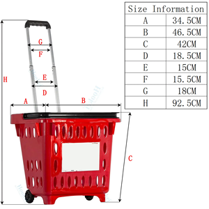 Meilleurs produits : <span class=keywords><strong>Chariot</strong></span> <span class=keywords><strong>de</strong></span> <span class=keywords><strong>courses</strong></span> et panier à linge sur roues, bleu, noir, rouge - Product Image 2