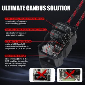 एंटी फ्लीकर कैंबस डिकोडर एस्ल h7 h13 9005 9006 9007 5202 के साथ कैंबस एडाप्टर चेतावनी - Product Image 6