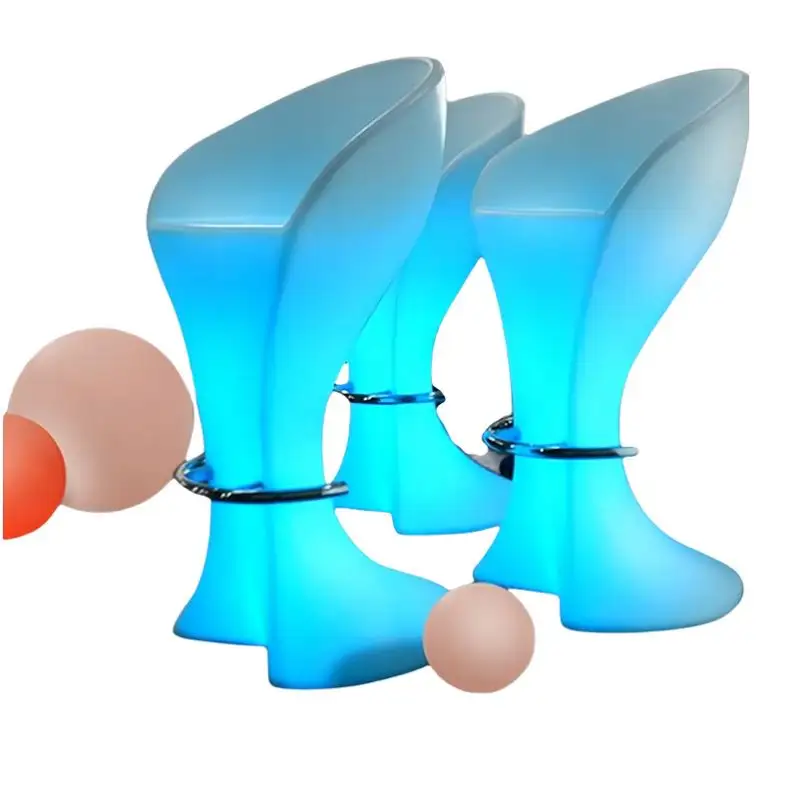 Ev veya ofis parti olay kullanımı için LED ışıklı Bar taburesi plastik çerçeve sandalye