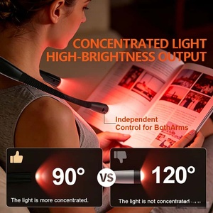 Lámpara de Lectura Manos Libres, 800mAh, 4 Colores, Doble Cabezal, Manguera Flexible, LED, para Amantes de la Lectura, Lámpara de Lectura para el Cuello - Product Image 3