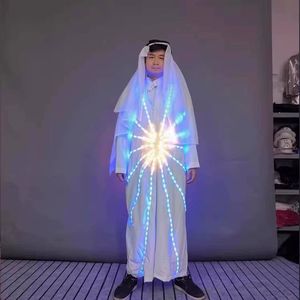 Vestido de Dubái con luz LED a todo color Accesorios de actuación árabe Disfraz KTV Dance Bar Halloween/Navidad <span class=keywords><strong>Ropa</strong></span> ligera adecuada - Product Image 3