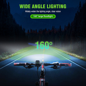 BORUiT 10000lm High Power Bicycle <strong>Light</strong> 10 LED Beads With Dual <strong>Light</strong> Source <strong>Bike</strong> Lamp Built In 5000mah Battery LCD Power Display