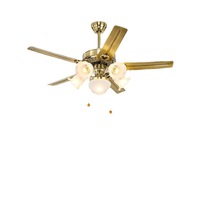 Ventilateur de plafond rétro avec pales en fer/bois, style antique pour chambre à coucher, style américain pour salon, salle à manger, ventilateur lumineux