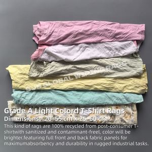 Chiffons en coton multicolores coupés et déchiquetés Trapo Industrial, lot de 10 kg, couleur claire, très absorbants pour le nettoyage - Product Image 2