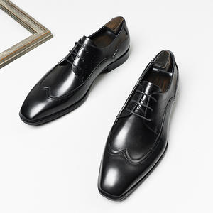 Chaussures habillées pour homme en cuir véritable, style brogue patchwork, à bout rond, à lacets, imperméables, polyvalentes, pour l'automne et les mariages - Product Image 3