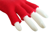 Gants d'hiver en tricot acrylique unisexe à demi-doigts pour adultes, prix d'usine en gros