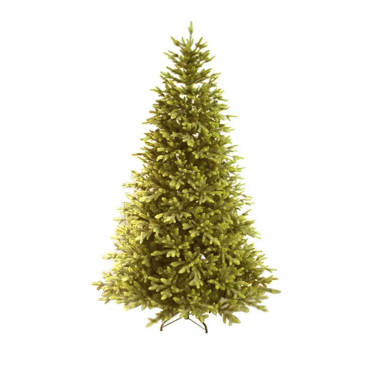 Flip 7.5 Foot Pre Lit 50Ft Outdoor Gold Mini Pvc Christmas Tree With Pine Cones