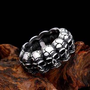 Anillo yunnique con forma de calavera para hombre, joyería de estilo vikingo Punk de acero inoxidable, regalo para hombre, talla 7, 8, 9, 10, 11, 12, 13 - Product Image 3