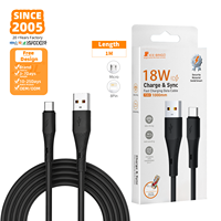 Cable de Carga Rápida y Transferencia de Datos USB-A a USB-C de Silicona Pura SDL F263 de Marca Privada, 18W, 1M, Tacto Suave y Flexible