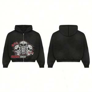 ชุดวอร์มมีฮู้ดสำหรับผู้ชายกางเกงวอร์มมีซิปลายพิมพ์แนวสตรีทสำหรับฤดูหนาวฤดูใบไม้ร่วง - Product Image 2