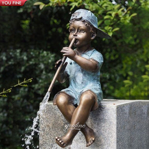 Piscina <span class=keywords><strong>de</strong></span> jardín al aire libre, <span class=keywords><strong>flauta</strong></span> <span class=keywords><strong>de</strong></span> bronce <span class=keywords><strong>de</strong></span> tamaño real, escultura para niño - Product Image 1