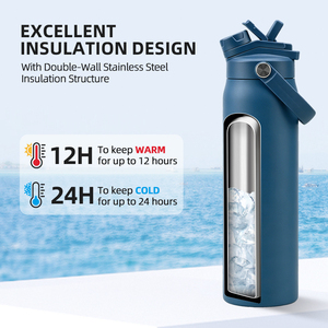 OEM 32oz Stainless Steel Travel <b>Flask</b> with 4-in-1 Dual Drink Lid Vacuum <b>Insulated</b> Wholesale Water Bottle - Product Image 4
