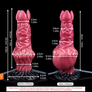 Monster <b>Dildo</b> Inflatable Squirting Fantasy Horse <b>Dildo</b> Knotted with Strong Suction Cup Anal <b>Dildo</b> Silicone Adult Toys for Women - Product Image 2