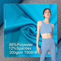 Tela Elástica en 4 Direcciones, Transpirable y de Secado Rápido, 200 g/m², 88% Poliéster, 12% Elastano, Tejido de Punto Liso Teñido para Ropa Deportiva, Yoga y Lencería para Niños