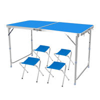 Portable rectangulaire moderne en métal Durable hauteur réglable Table à manger pliante activités de plein air Table de Camping
