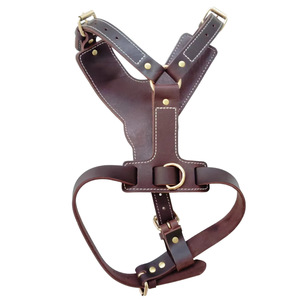 Harnais de poitrion pour <span class=keywords><strong>chien</strong></span> en cuir de vachette robuste, fait main, avec ferrures électroplaquées en fer, pour chiens de taille moyenne et grande - Product Image 4