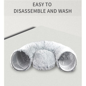 Factory Custom Vollmond Katzen bett Tunnel mit Mittel matte Soft Plüsch Solid Pattern Abnehmbarer und wasch barer Winter - Product Image 6