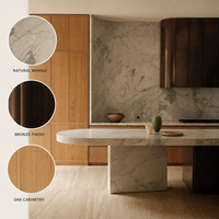 Meubles de cuisine sur mesure de luxe moderne Wabi-sabi, vente en gros, mobilier complet pour la maison, pour projets de petites entreprises