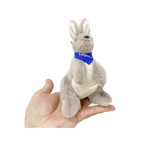 Porte-clés en peluche kangourou australien mignon petit pendentif suspendu pour cartables/Couple couette PP coton remplissage lavé