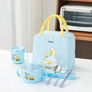 Contenedor de Silicona para Alimentación de Bebés con Diseño de Dibujos Animados, con Tapa de PP, Plegable, Multicompartimentos, Libre de BPA, Apto para Lavavajillas, Ecológico - Product Image 1