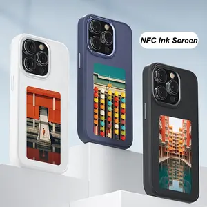 TikTok Hot Custom Skin-friendly Smart Cover Pantalla de tinta electrónica de cuatro colores Smart DIY Screen Phone Case para iPhone 13 14 15 pro Max