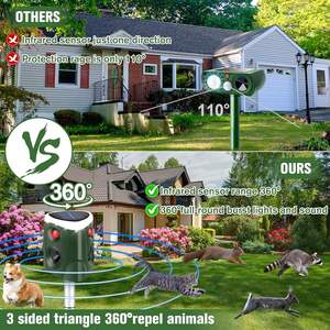 Üst satış toptan tri-yüz açık güneş enerjili hayvan kovucu geyik maymun vahşi domuz kuş kedi kovucu haşere kontrol ekipmanları - Product Image 4