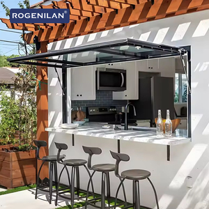 Fenêtres à battants relevables Rogenilan en aluminium étanche à double vitrage avec vérin à gaz pour cuisine, bar et magasin - Product Image 6