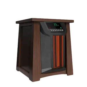 Calefacción eléctrica compacta para el hogar, calentador de caja infrarroja de madera con sistema de calefacción Dual, 120V, 60HZ, enchufe estadounidense