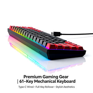 <span class=keywords><strong>Clavier</strong></span> mécanique filaire à 61 touches avec logo personnalisé du fabricant, <span class=keywords><strong>clavier</strong></span> à <span class=keywords><strong>membrane</strong></span> filaire avec éclairage, rétroéclairage LED RVB, <span class=keywords><strong>clavier</strong></span> pour PC <span class=keywords><strong>gamer</strong></span> - Product Image 3