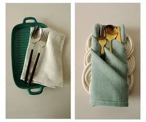 ผ้าฝ้าย100% ผ้าลินินอาหารค่ำผ้าเช็ดปากร้านอาหารรับประทานอาหารผ้าผ้าเช็ดปากสำหรับโรงแรมบ้านพรรค - Product Image 5