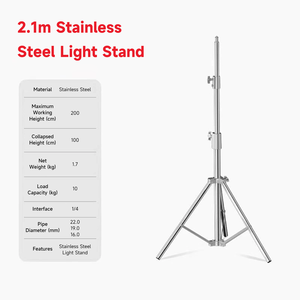 Beiyang OEM 2.1m thép không gỉ ánh sáng đứng nhiếp ảnh đứng mùa xuân đệm nhiệm vụ nặng nề đứng <span class=keywords><strong>tripod</strong></span> cho hình ảnh video chiếu sáng - Product Image 6