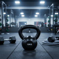 Kettlebell réglable haut de gamme en fonte peinte en noir avec logo personnalisé, vente en gros, 1-50 kg