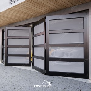 Porte de garage surélevée en alliage d'aluminium haut de gamme sur mesure, moderne, pliable, entrée extérieure, villa résidentielle, entièrement réfléchissante - Product Image 3