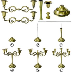 Candelabro de latón elegante de 5 brazos YOUEON, candelabro cónico de lujo de 10 pulgadas, candelabro de cristal de Navidad - Product Image 3