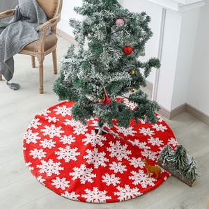 Hong Kong Love Cross-border 1PC Jacquard copo de nieve árbol falda felpa árbol de Navidad Base delantal árbol de Navidad accesorios de soporte - Product Image 2