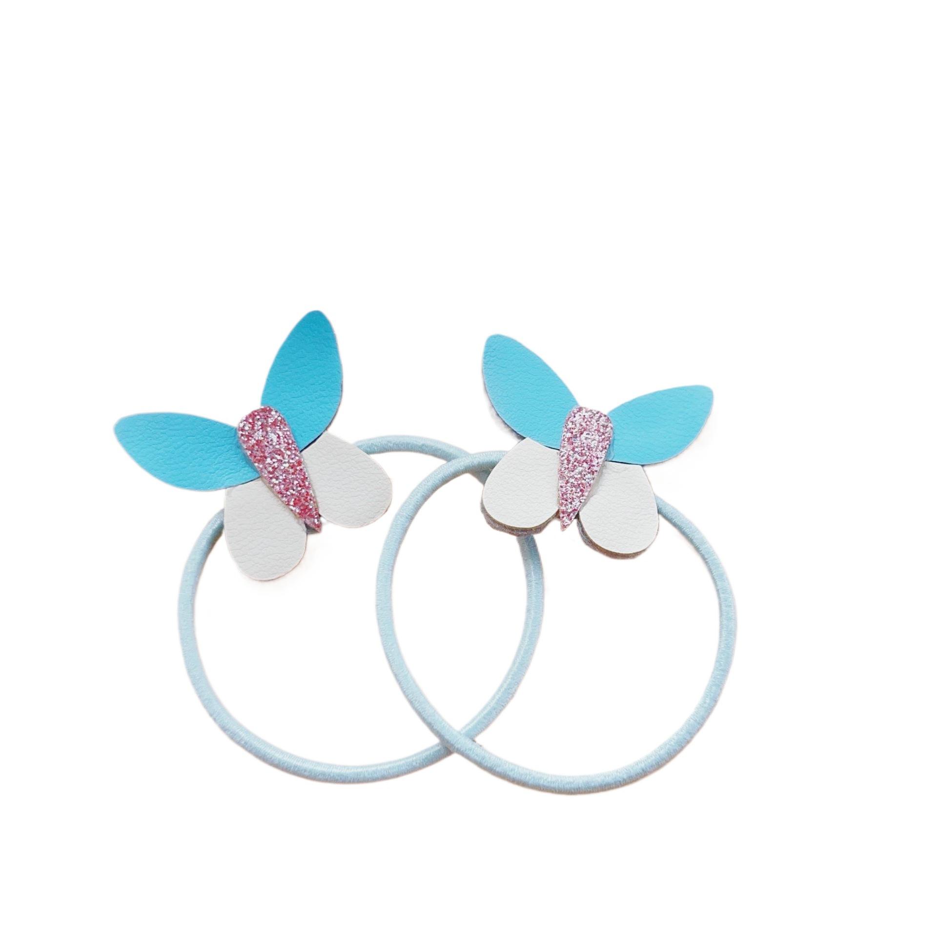 Mt6594 blue butterfly hair rope pair