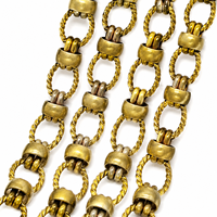 Chaîne torsadée en laiton faite à la main, maillons ovales torsadés, apprêts de bijoux, collier, chaîne brute massive, accessoires, électroplaqué sur mesure