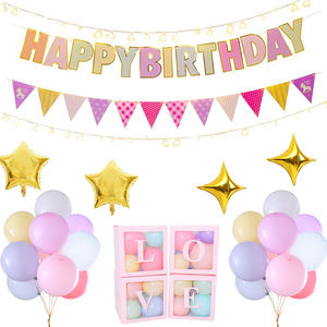 Ensemble de décorations de fête d'anniversaire <span class=keywords><strong>Rose</strong></span> or <span class=keywords><strong>Rose</strong></span> paillettes joyeux anniversaire bannière papier de soie Pom cercle <span class=keywords><strong>guirlande</strong></span> de points - Product Image 2