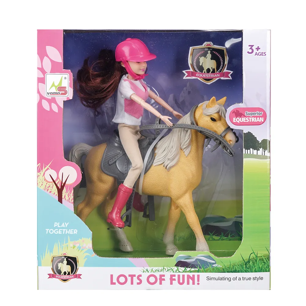 Çocuk çiftlik hayvan seti plastik içi boş at kulübü oyuncak kız için