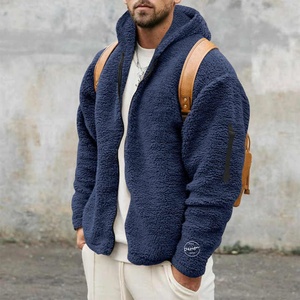 2023 vendita calda Logo personalizzato tinta unita con <span class=keywords><strong>cappuccio</strong></span> <span class=keywords><strong>felpa</strong></span> da uomo in maglia di lana con Zip in <span class=keywords><strong>pelliccia</strong></span> <span class=keywords><strong>felpa</strong></span> con <span class=keywords><strong>cappuccio</strong></span> - Product Image 5