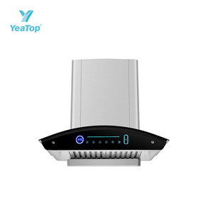 Campana Extractora <span class=keywords><strong>de</strong></span> Acero Inoxidable con Borde <span class=keywords><strong>de</strong></span> Vidrio Curvo, Montada en <span class=keywords><strong>la</strong></span> Pared, con Iluminación LED Integrada, Ventilación <span class=keywords><strong>de</strong></span> Alto Rendimiento para el Hogar - Product Image 3