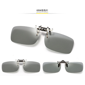 แว่นกันแดดแบบหนีบโลหะ Unisex ป้องกันรังสียูวี 400 เลนส์เรซิ่น มองเห็นได้ในเวลากลางคืน เหมาะสำหรับขับรถ เปลี่ยนสีได้ ใช้ได้ทั้งกลางวันและกลางคืน - Product Image 2