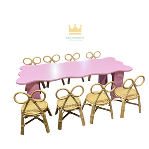 Silla Infantil de Mimbre Hecha a Mano Personalizada para Fiestas y Eventos, Silla Bohemia de Mimbre para Niños Pequeños - Product Image 1