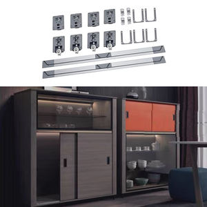 Quincaillerie de placard <span class=keywords><strong>Roulettes</strong></span> de porte de garde-robe Armoire de meubles Roues de garde-robe résidentielle Système de rouleau de <span class=keywords><strong>rail</strong></span> de porte coulissante à fermeture en douceur - Product Image 1